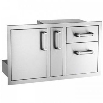 Fire Magic access door with double drawers and platter storage